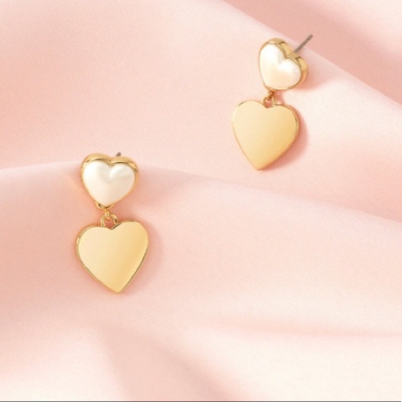 Stella & Dot💕Gold 2 Hearts Beat As 1 Earring Pack - Picture 5 of 7